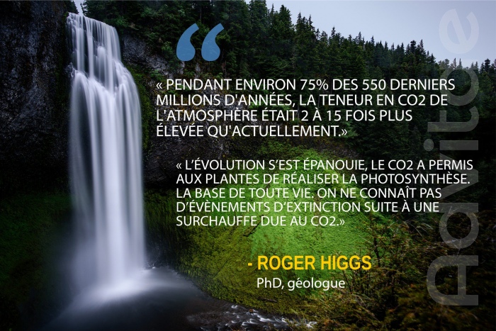 Higgs : On ne connat pas dvnements dextinction suite  une surcharge due au CO2. Le CO2 a permis aux plantes de crer la photosynthse