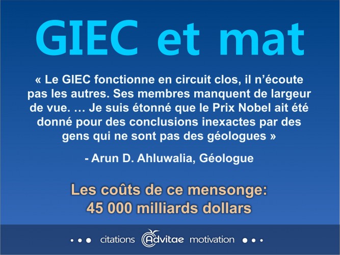 Climat: Le Prix Nobel remis pour des conclusions inexactes par des non gologues