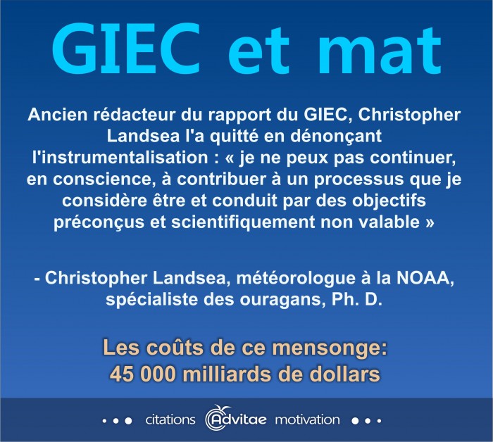 Climat:  un processus conduit par des objectifs prconus et scientifiquement non valables