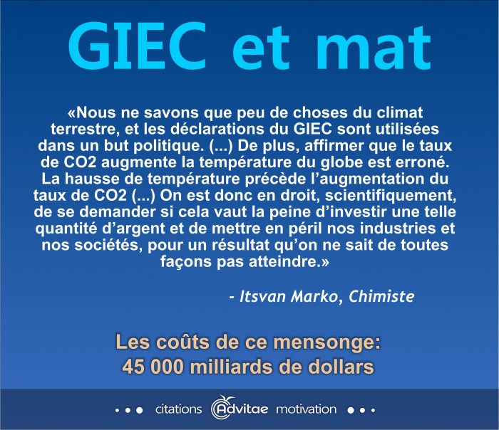 Climat: affirmer que le taux de CO2 augmente la temprature du globe est erron