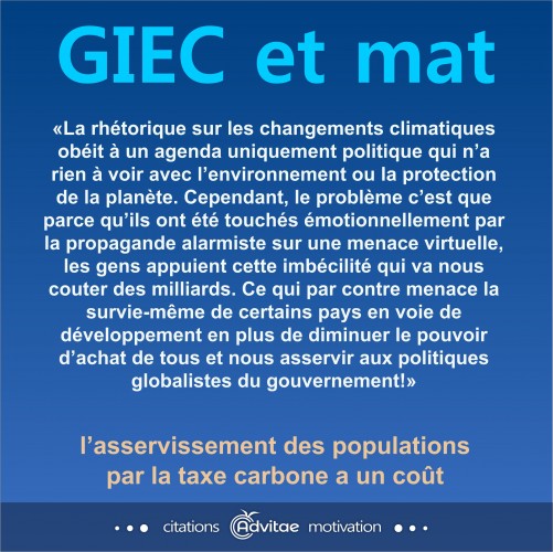 La rhtorique sur les changements climatiques obit  un agenda uniquement politique