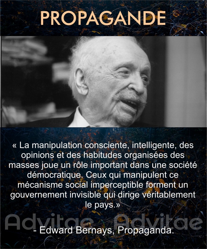 La manipulation impreceptible des opinions et des habitudes organises des masses permet le contrle de l'illusion dmocratique