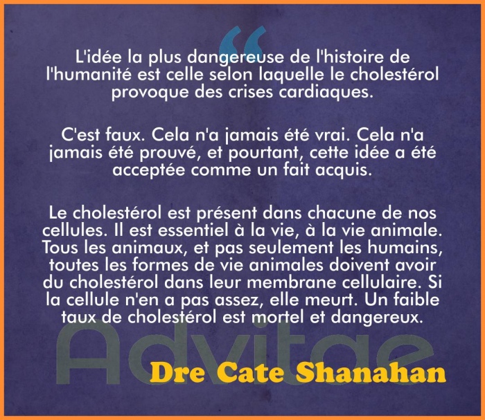 Shanahan: L'id�e la plus dangereuse de l'histoire de l'humanit� est celle selon laquelle le cholest�rol provoque des crises cardiaques
