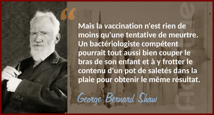 SHAW: La vaccination n'est rien de moins qu'une tentative de meurtre qui se compare à mettre des saletés dans une plaie en espérant le mieux