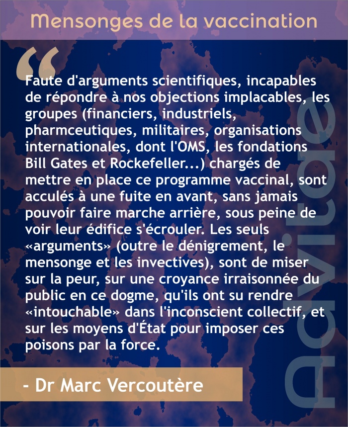 Les groupes d'intrt sur les vaccins sont incapables d'apporter des arguments les justifiant et sont engags dans une fuite en avant